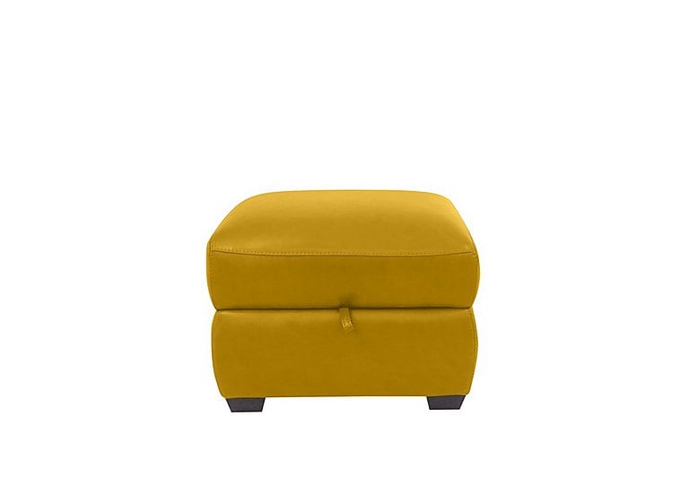 Cozee Leather Storage Stool - Yellow