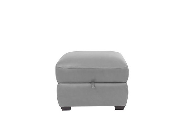 Cozee Leather Storage Stool  Light Grey | Bed Sava