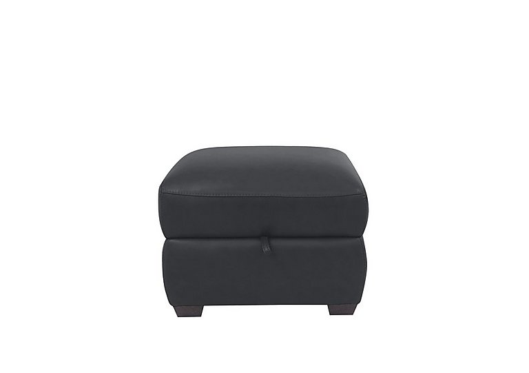 Cozee Leather Storage Stool - Shale Grey