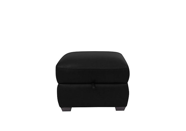 Cozee SK Leather Storage Stool - Black