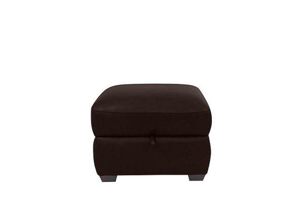 Cozee SK Leather Storage Stool  Dark Brown | Bed Sava