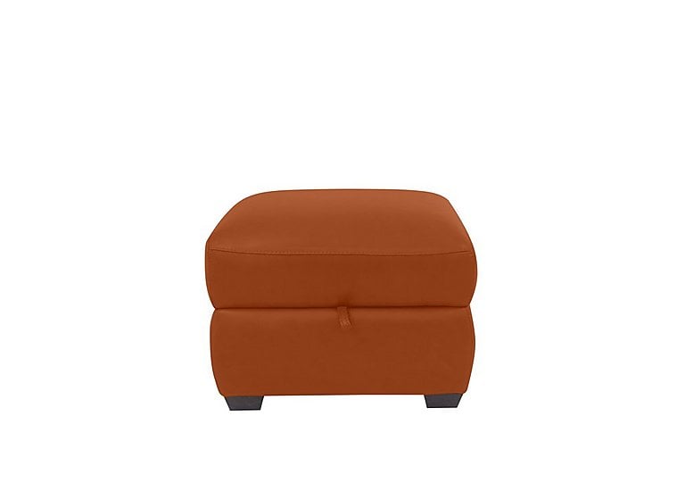 Cozee SK Leather Storage Stool - Caramel