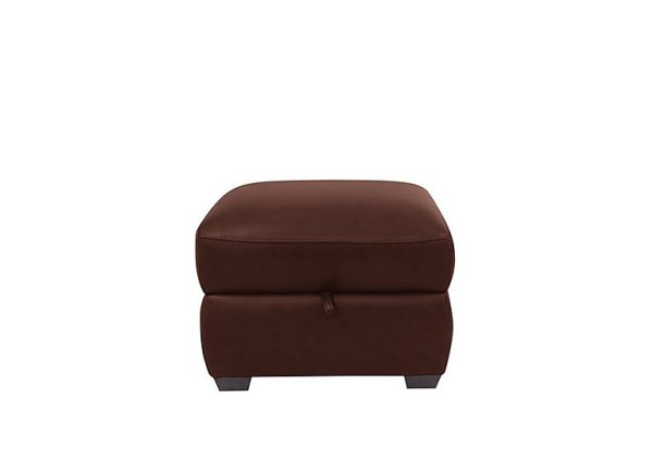 Cozee TO Leather Storage Stool  Light Brown | Bed Sava