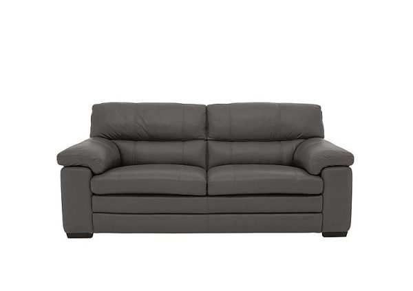 Cozee NC Leather 25 Seater Sofa  Charcoal Grey | Bed Sava