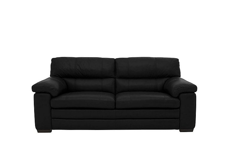 Cozee Leather 25 Seater Sofa  Black | Bed Sava