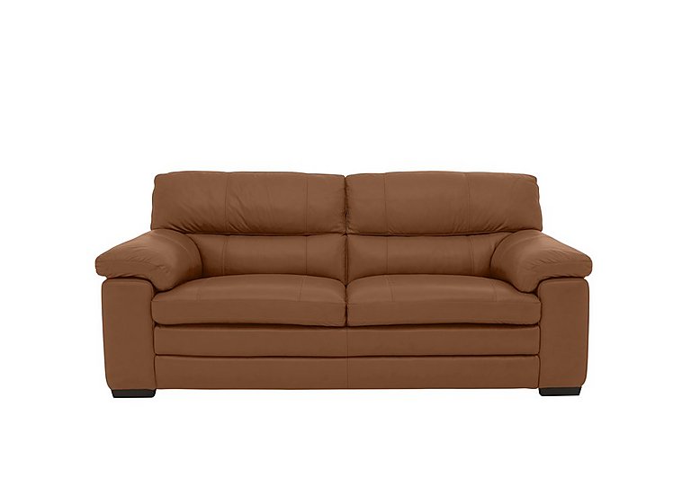 Cozee Leather 25 Seater Sofa  Pecan | Bed Sava