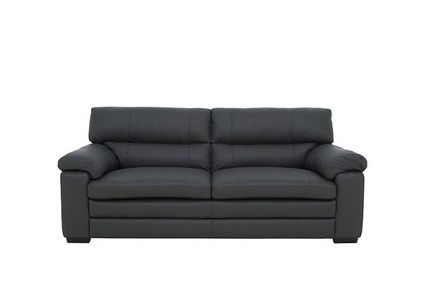 Cozee Leather 25 Seater Sofa  Shale Grey | Bed Sava