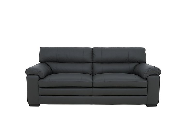 Cozee Leather 25 Seater Sofa  Shale Grey | Bed Sava
