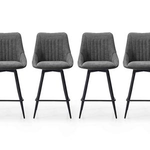 Crete Set of 4 Bar Stools  Dark Grey | Bed Sava