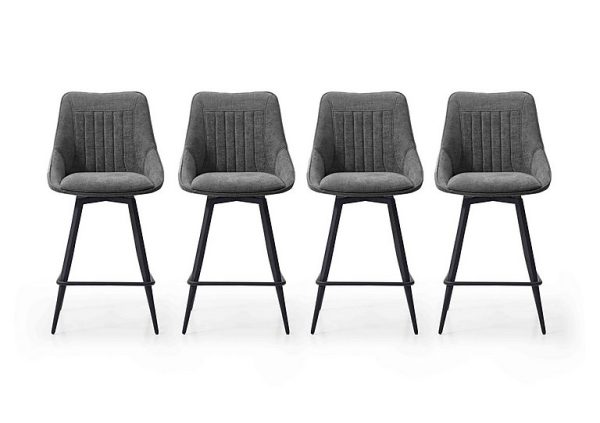 Crete Set of 4 Bar Stools  Dark Grey | Bed Sava