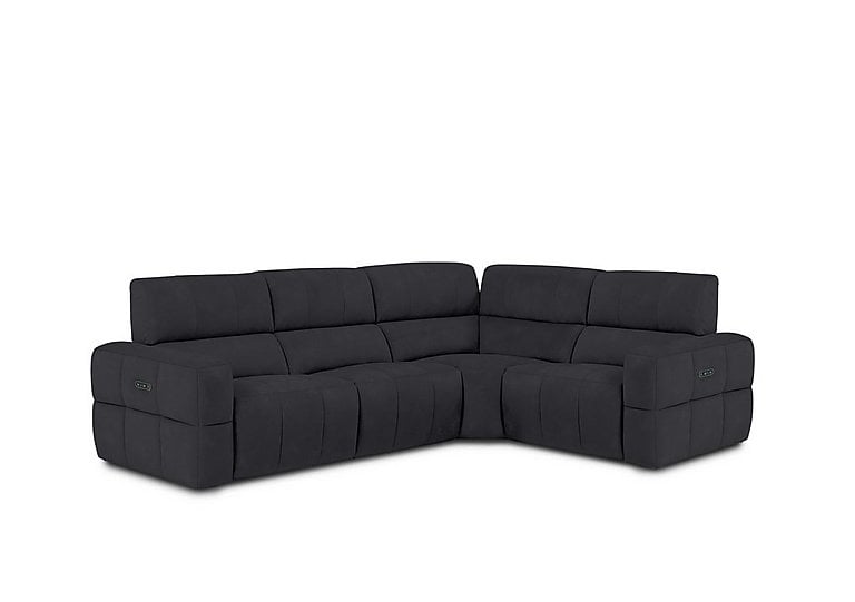 Cube Fabric Power Recliner Right Hand Facing Corner Sofa with Power Headrests