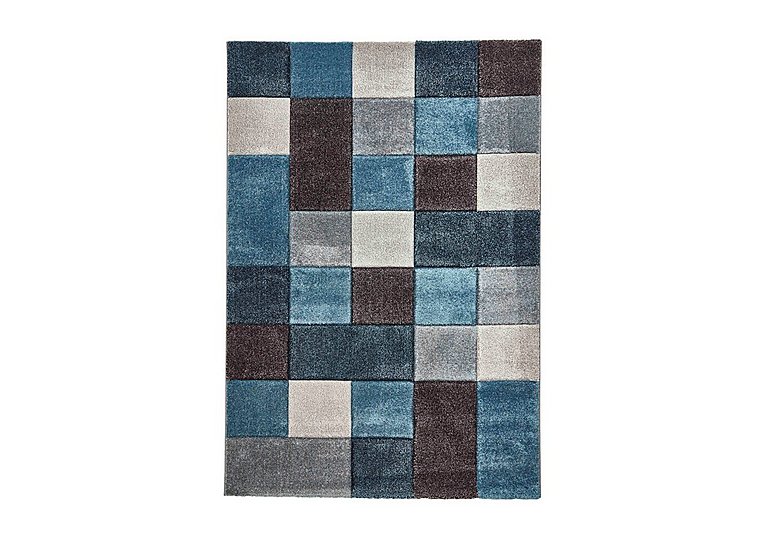 Cubo Rug - 120cm-x-170cm - Blue & Grey