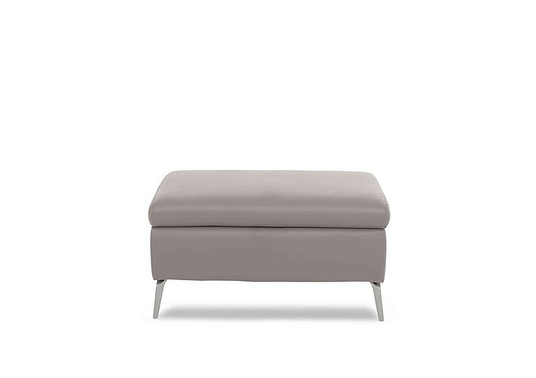 Daytona Leather Footstool - New Grey