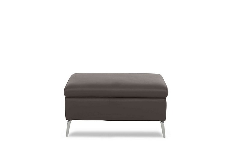 Daytona Leather Footstool - Storm