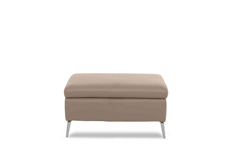 Daytona Leather Footstool - Barley