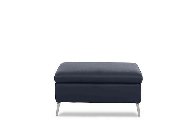 Daytona Leather Footstool - Peacock