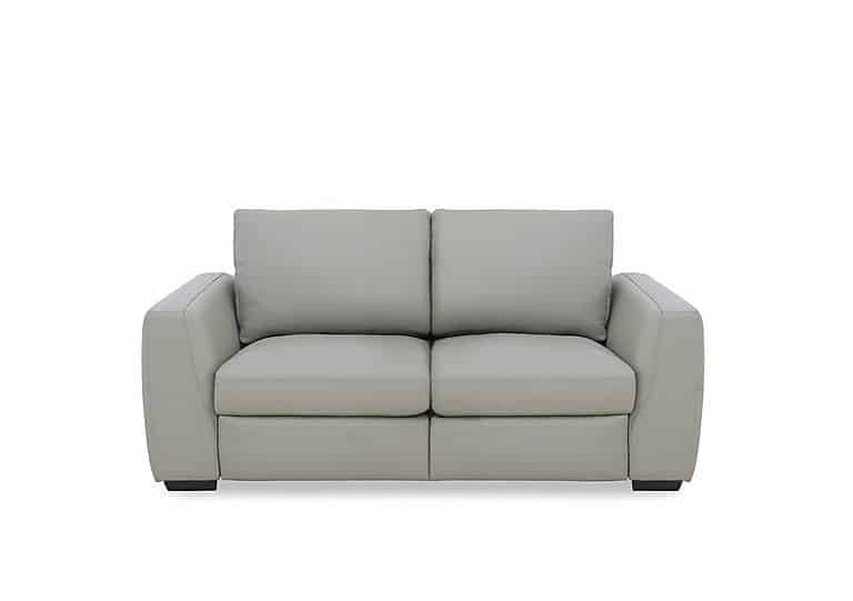 Dinky Leather 2 Seater Sofa with Power Recliner - Lead Grey