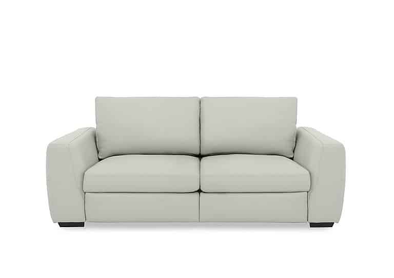 Dinky Leather 3 Seater Sofa with Power Recliner - Light Grey
