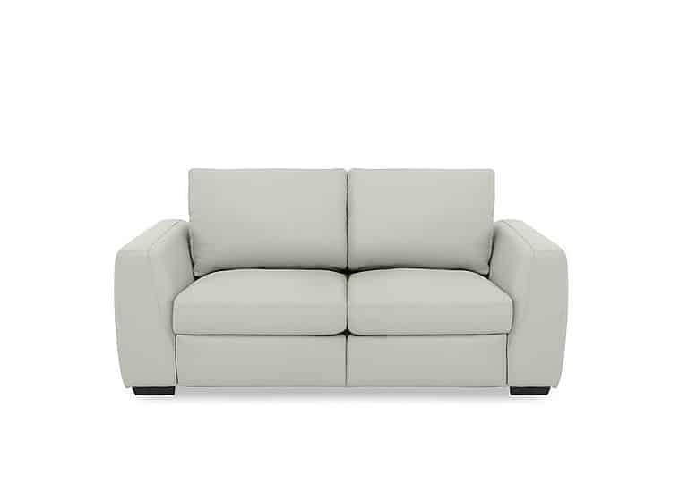 Dinky Leather 2 Seater Sofa with Power Recliner - Light Grey