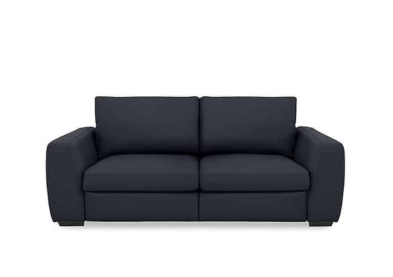 Dinky Leather 3 Seater Sofa with Power Recliner - Navy