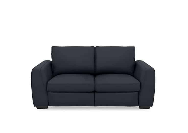 Dinky Leather 2 Seater Sofa with Power Recliner - Navy