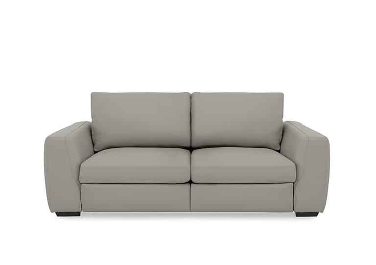 Dinky Leather 3 Seater Sofa with Power Recliner - New Grey