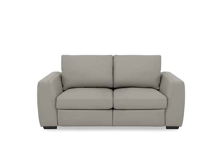 Dinky Leather 2 Seater Sofa with Power Recliner - New Grey