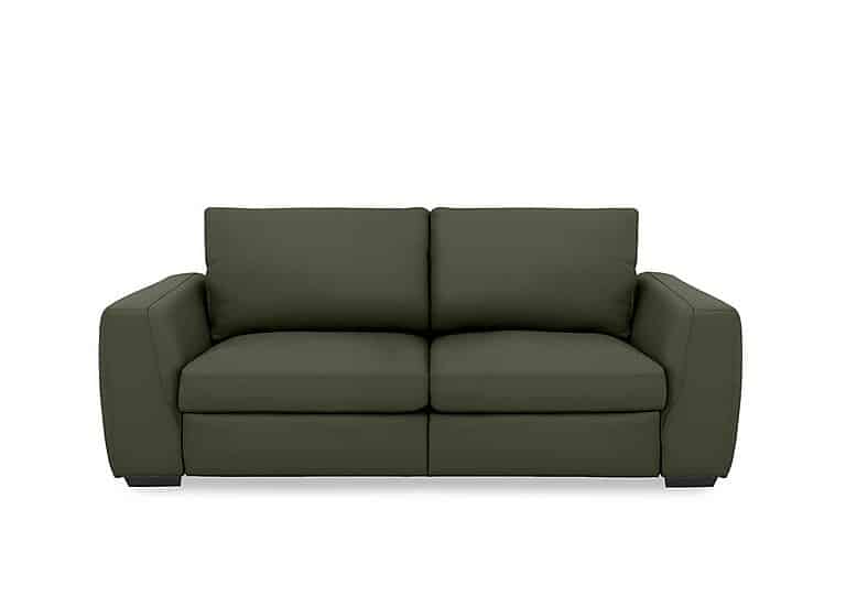 Dinky Leather 3 Seater Sofa with Power Recliner - Oslo Pine