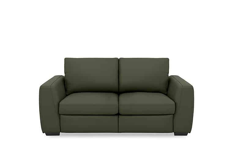 Dinky Leather 2 Seater Sofa with Power Recliner - Oslo Pine
