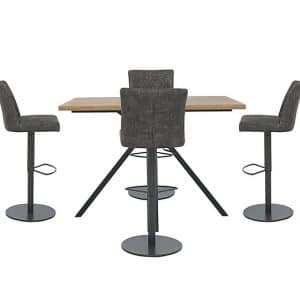 Earth Large Table and 4 Swivel Bar Stools | Bed Sava