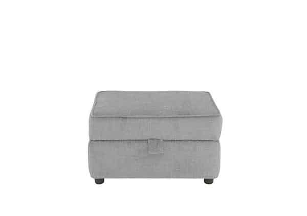 Emilia Storage Footstool  Silver | Bed Sava