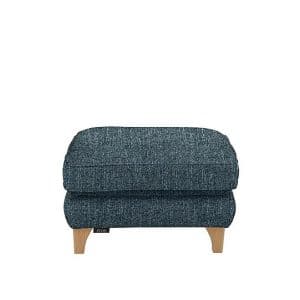 Ercol  Enna Fabric Footstool  Charcoal Blue | Bed Sava