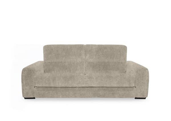 Flex Fabric 3 Seater Sofa Bed with Storage Arms  Cream | Bed Sava