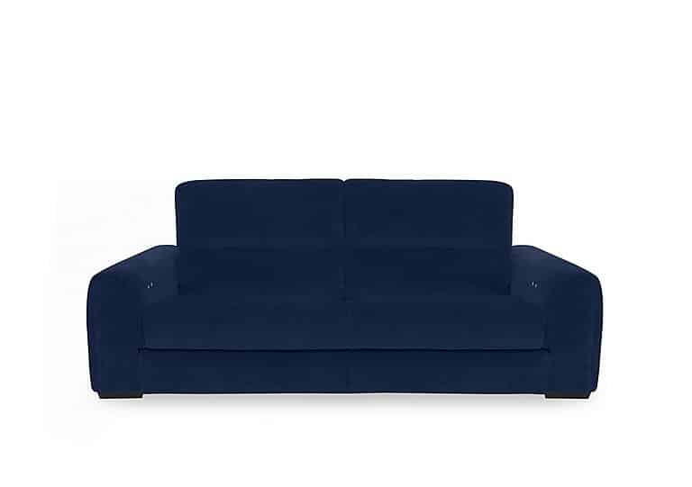 Flex Fabric 3 Seater Sofa Bed with Storage Arms - Navy