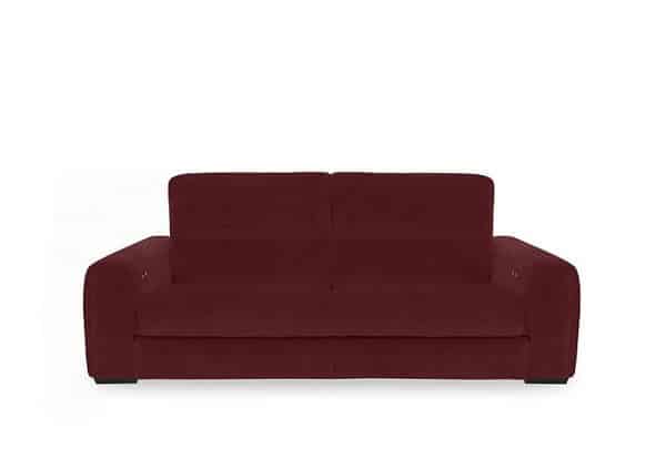 Flex Fabric 3 Seater Sofa Bed with Storage Arms  Burgundy | Bed Sava