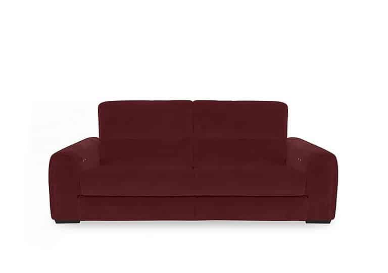 Flex Fabric 3 Seater Sofa Bed with Storage Arms - Burgundy
