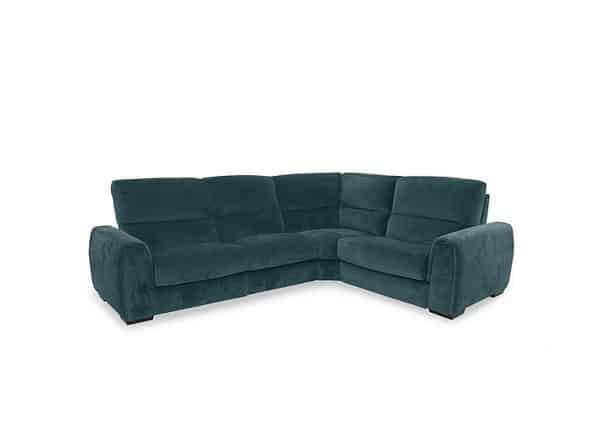 Flex Fabric Small Right Hand Facing Corner Sofa Bed with Power Recliner and Storage Arms  Peacock | Bed Sava