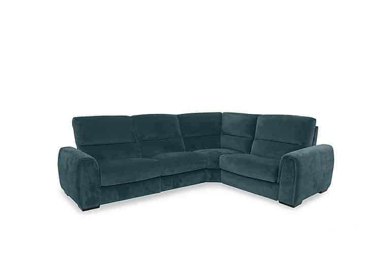 Flex Fabric Small Right Hand Facing Corner Sofa Bed with Power Recliner and Storage Arms  Peacock | Bed Sava
