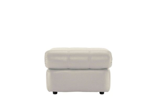 G Plan  Chloe Leather Footstool  Oxford Light Grey | Bed Sava