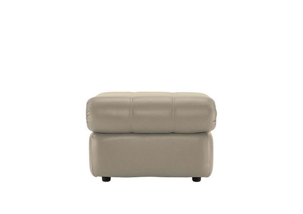 G Plan  Chloe Leather Footstool  Oxford Mushroom | Bed Sava
