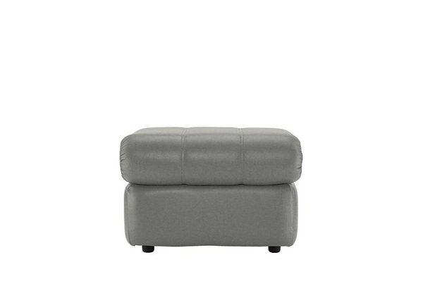 G Plan  Chloe Leather Footstool  Texas Charcoal | Bed Sava