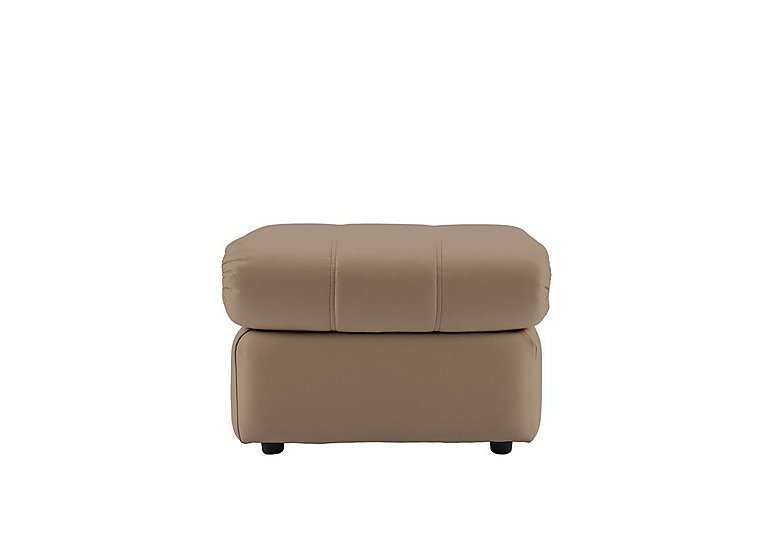 G Plan - Chloe Leather Footstool - Capri Mushroom