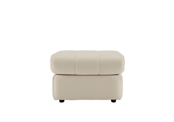 G Plan  Chloe Leather Footstool  Capri Stone | Bed Sava