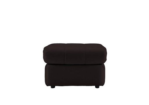 G Plan  Chloe Leather Footstool  Capri Chocolate | Bed Sava