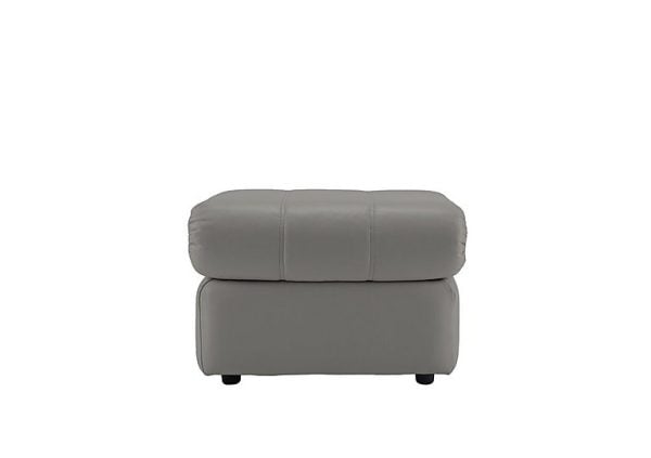 G Plan  Chloe Leather Footstool  Capri Grey | Bed Sava