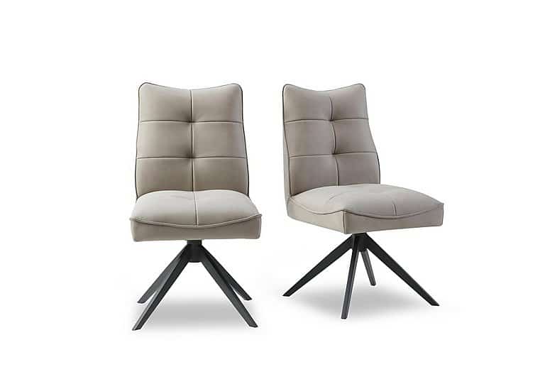 Germain Pair of Swivel Dining Chairs - Taupe