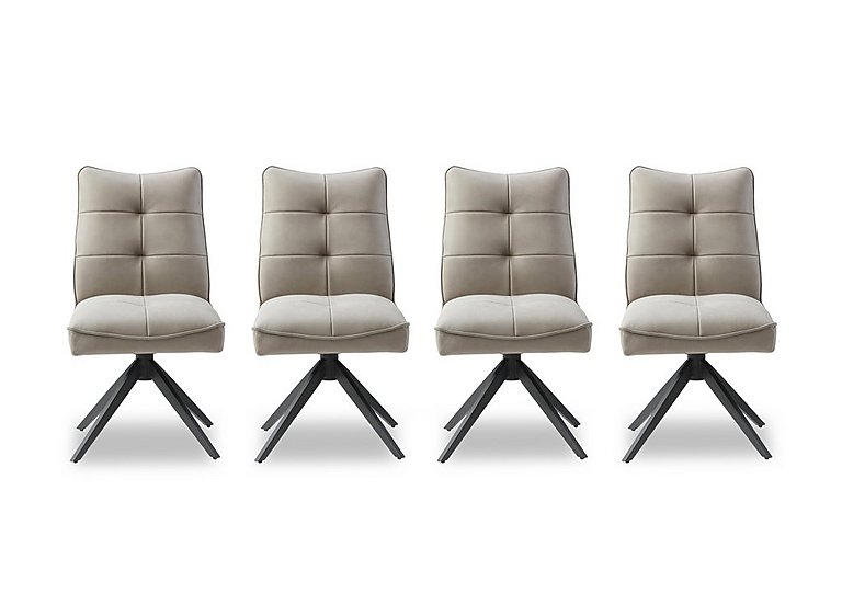 Germain Set of 4 Swivel Dining Chairs - Taupe