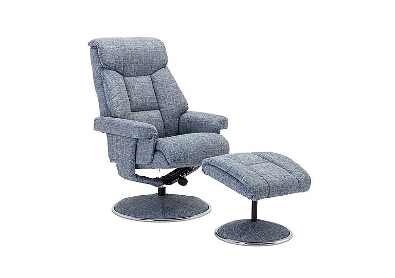 Bruges Fabric Swivel Chair and Footstool - Lisbon Marine