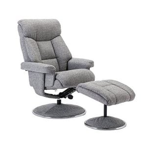 Bruges Fabric Swivel Chair and Footstool  Lisbon Rock | Bed Sava