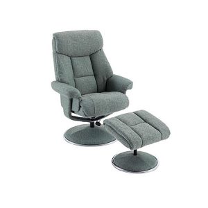 Bruges Fabric Swivel Chair and Footstool  Lisbon Teal | Bed Sava